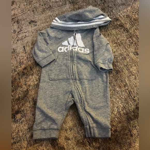 4/$20 Adidas Gray Kids One Piece 3 Months - Picture 1 of 1
